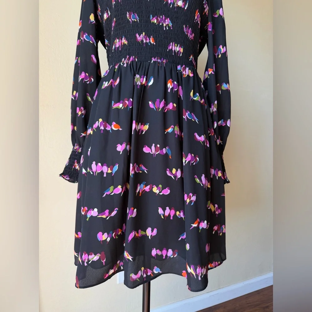 Kate spade lovebirds dress mock neck black dress size 6
